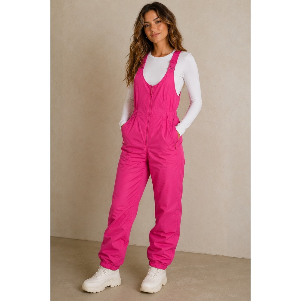 Skyr Vintage Pink Snow Bib Overalls Ski Outdoor Retro Winter NEW Womens Size 10